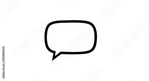 A minimalistic speech bubble on a clean background, symbolizing conversation and dialogue.