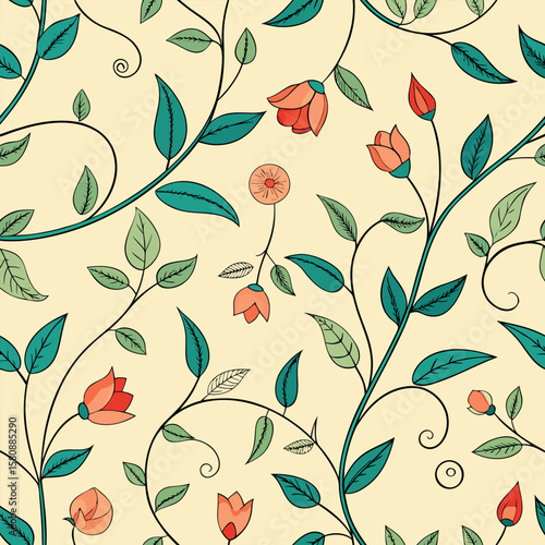 Abstract geometric pattern with vibrant color accents