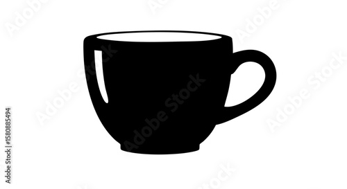A minimal, stark, simple cup of coffee or tea, perfect for various designs.