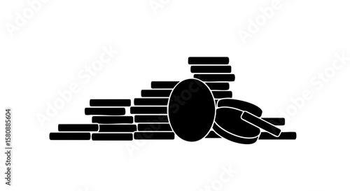 Pile of coins illustration. 