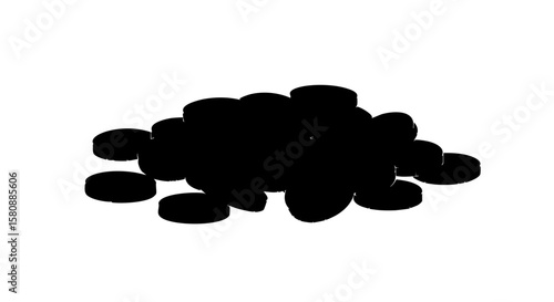A pile of dark, smooth, and circular coffee beans