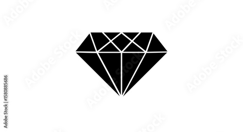 A sleek, minimalist black diamond icon. 