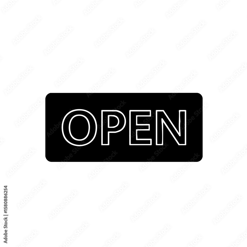 A simple 'Open' sign in a classic design. A simple 'Open' sign in a classic design.