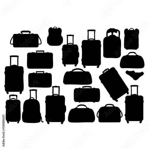 Different luggage silhouettes.
