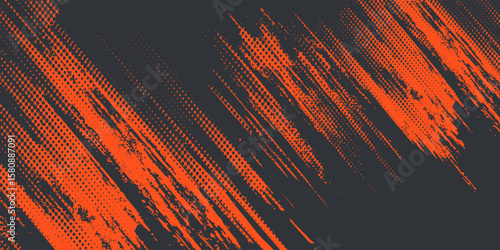 abstract orange grunge texture with halftone effect design vector