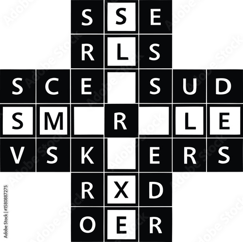 crossword puzzle square on white background.eps