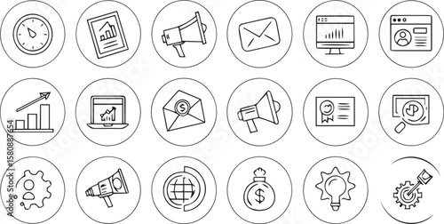 Growth Hacking Icon Vector Set