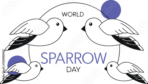 Celebrate world sparrow day with this vibrant artistic graphic featuring a global theme and symbolic representation of avian conservation efforts for a healthier planet