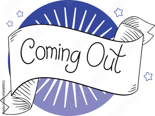 Typography celebrating national coming out day with bold lettering and vibrant color palette perfect for awareness campaigns and lgbtq pride events