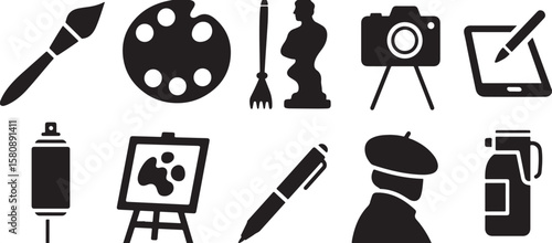 Collection of Art and Design Tools Icons