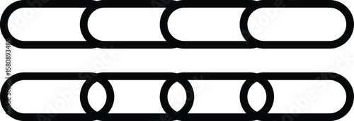 Two parallel rows of interconnected oval shapes forming a chain link pattern