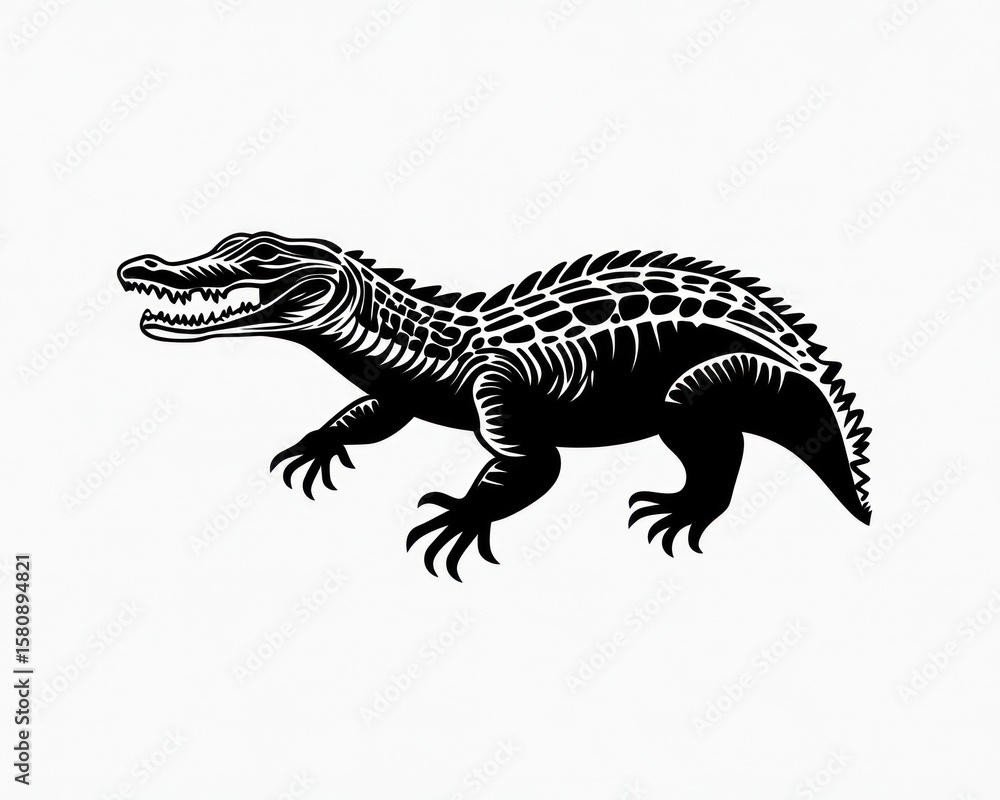 Fototapeta premium Silhouette of a large reptile