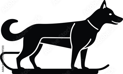 dog sled on white background.eps