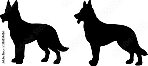 German shepherd vector, Vector of German shepherd, A set of German shepherd animal art designs, Dog icon isolated