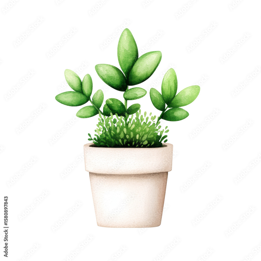 Obraz premium Lush green succulent in a minimalist pot