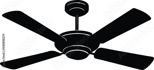 ceiling fan silhouette vector