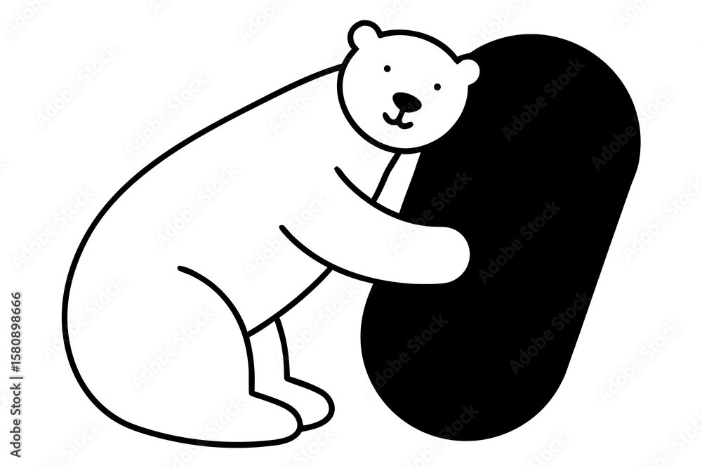 Fototapeta premium bear cub with a letter