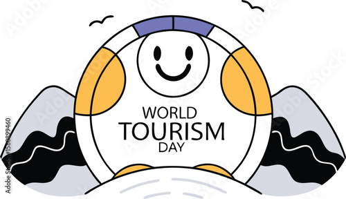 Global celebration of travel and exploration emblem a versatile design template for international tourism day events and promotions worldwide