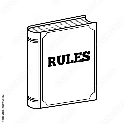 A book of rules isolated on white background, providing guidance