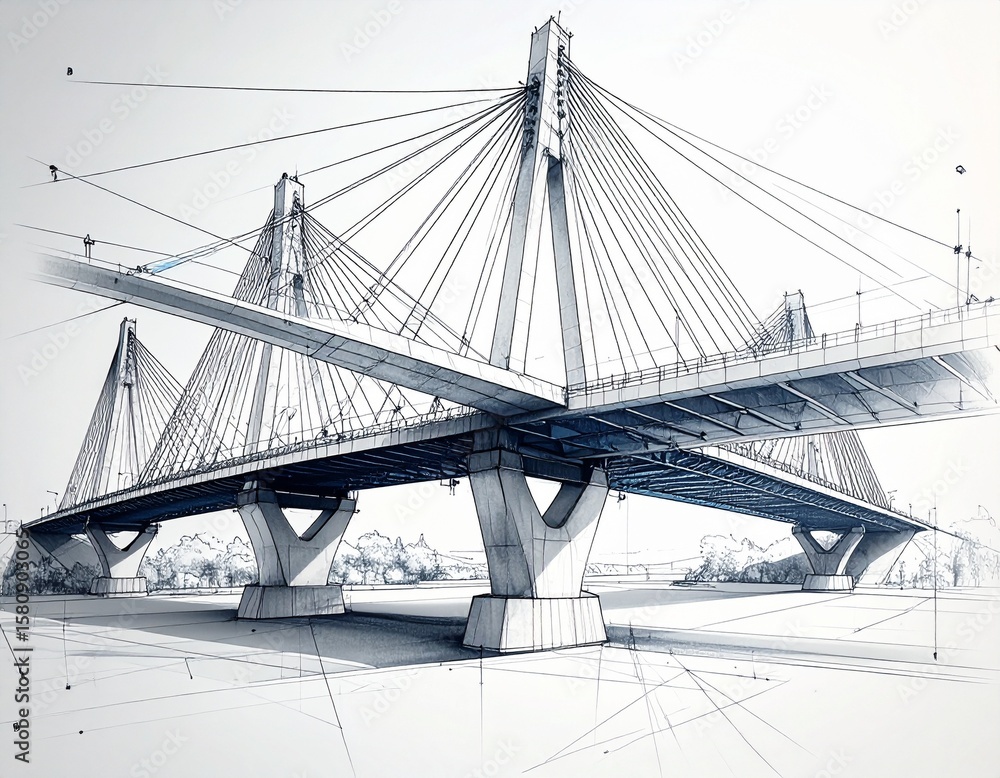 Naklejka premium Futuristic Bridge 
