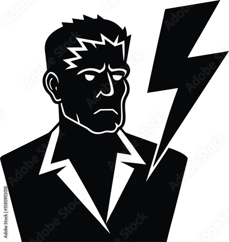 frankenstein monster bolt on white background.eps