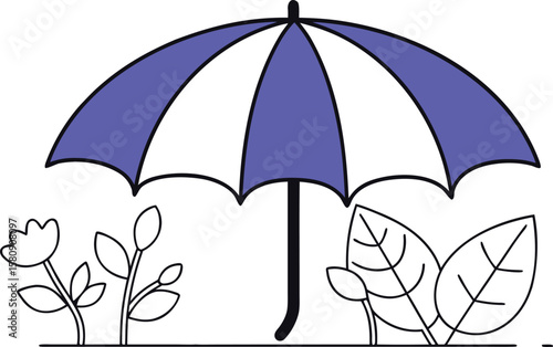 Conceptual artwork featuring an umbrella shielding a vibrant natural world symbolizing environmental protection and ozone layer awareness on a special day