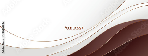 Brown Wave Background on White Background, Vector illustration. banner, presentation.