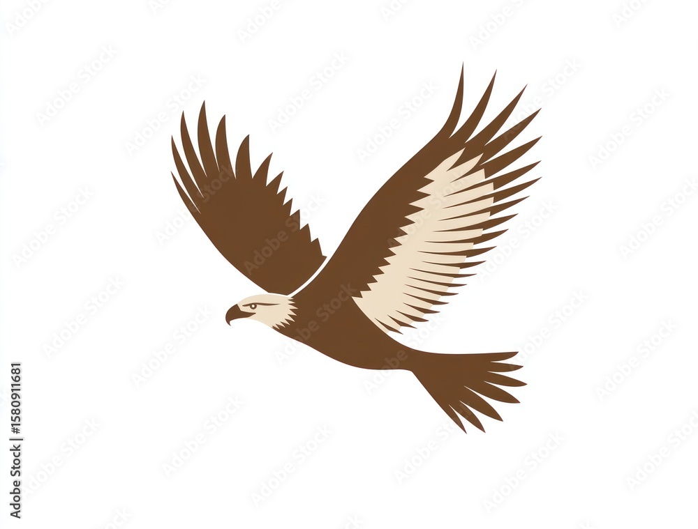 Fototapeta premium A stylized illustration of a soaring bird of prey