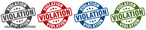 violation stamp. violation round stamp set isolated on white background