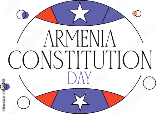 Armenian constitution day celebration graphic design featuring national colors and symbolic elements