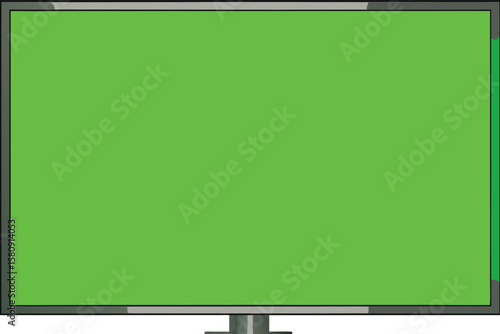 Green screen tablet computer with blank digital display and modern electronic design