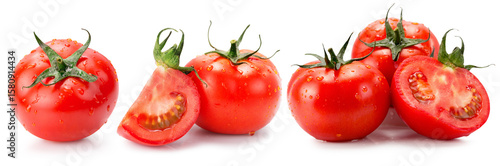 collection of tomatoes isolated on white background