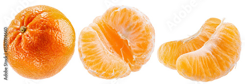 collection of tangerines isolated on white background