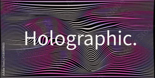 Abstract vector illustration in op-art style with a focus on wavy horizontal lines and a distorted, hypnotic visual effect. The theme is modern abstraction and movement, with smooth  shapes.