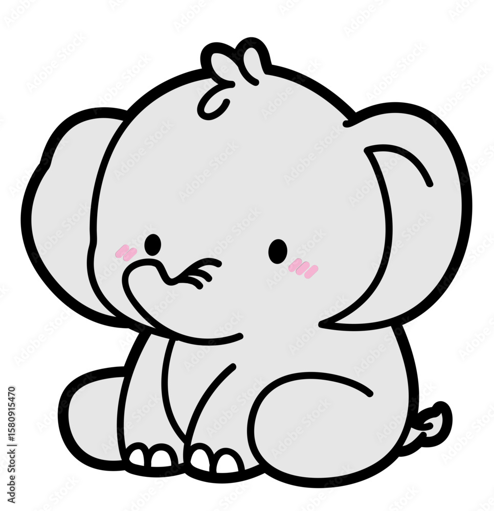 Obraz premium cute baby elephant