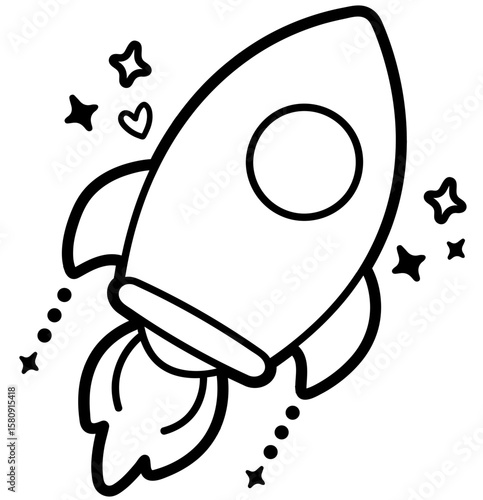 rainbow rocket lgbtq pride - layered cut file - space clipart