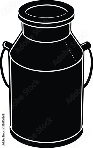 milk can on white background.eps