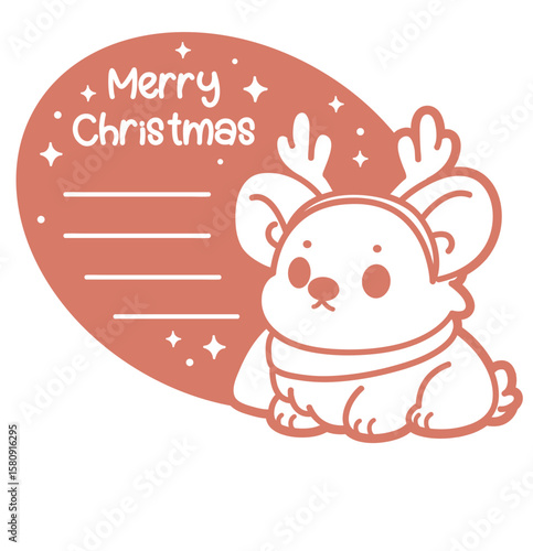 cute corgi with reindeer antlers - layered cut file- christmas clip art