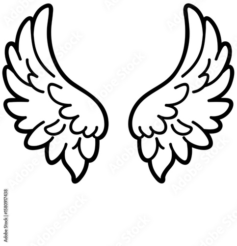 angel wings outline