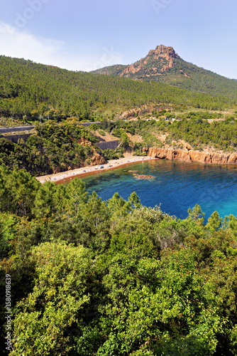 Wallpaper Mural Cliffs on the Cote d'Azur, French Riviera, with hidden beach, vegetation and Mediterranean Sea Torontodigital.ca