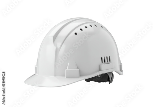 Isolated Clean White Hard Hat for Safety