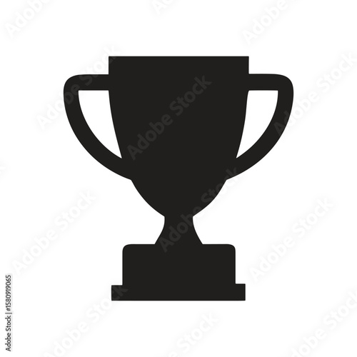 Minimalist Trophy Cup Vector Icon Isolated on White Background
