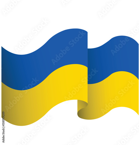 Waving Flag of Ukraine Vector Illustration
The National Flag of Ukraine Fluttering in the Wind
Blue and Yellow Ukrainian Flag on a White Background
Symbol of Ukrainian Pride and Sovereignty