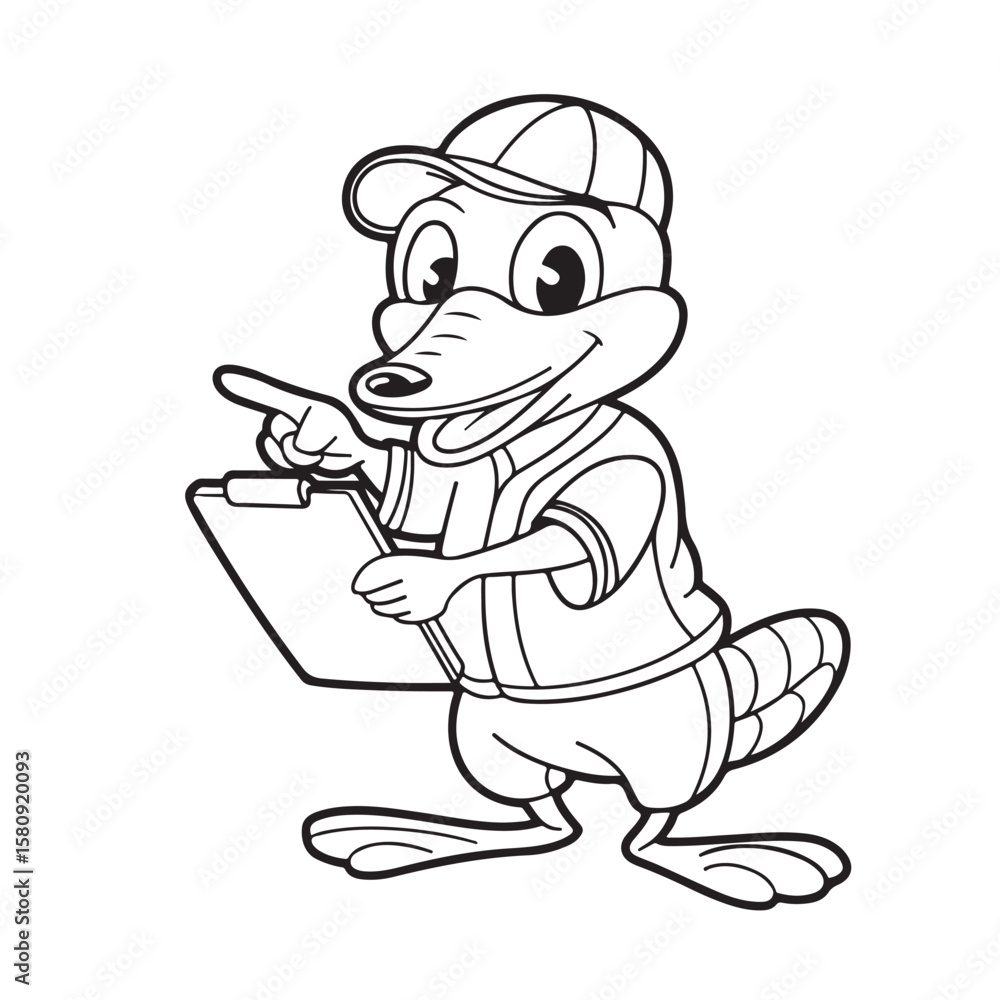 Naklejka premium Vector cartoon illustration of a animal 