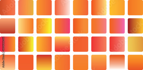 set of colorful orange colour gradient