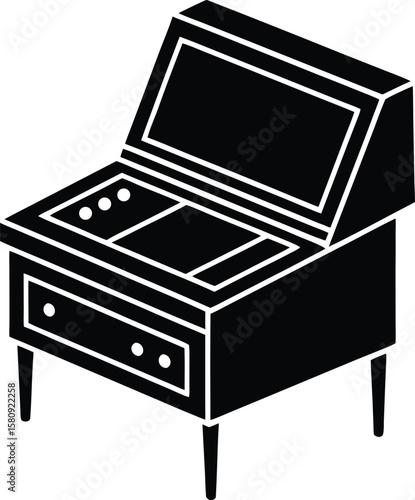 pinball machine flipper on white background.eps