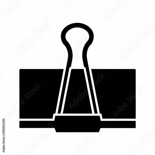 Black binder clip office supply stationery metal clip paper clip holding clip document clip tool