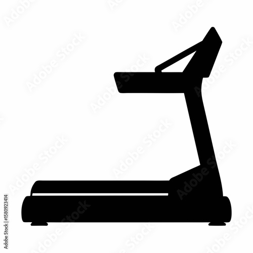 Treadmill fitness equipment for home gym cardio workout running machine exercise silhouette