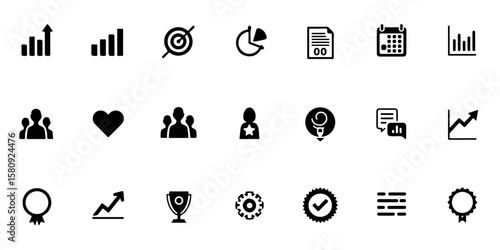 Silhouette Social Media Essential Icons Set, download button, like dislike comment monetisation cloud button