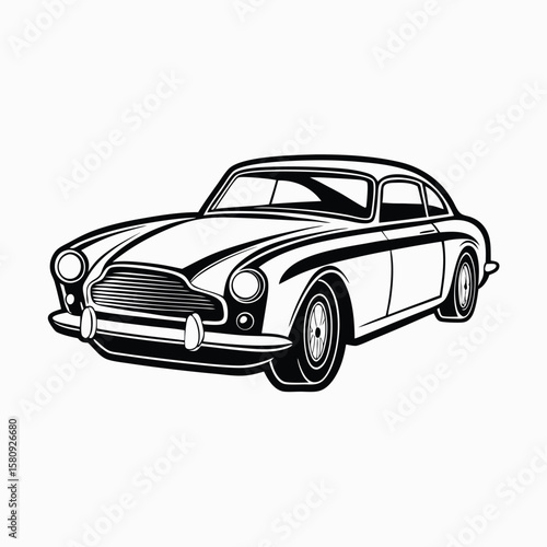 Classic coupe automobile with chrome accents vintage car